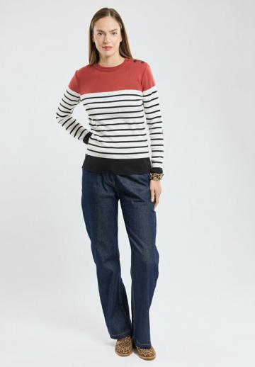 Пуловер в полоску