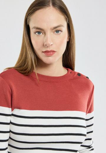 Пуловер в полоску