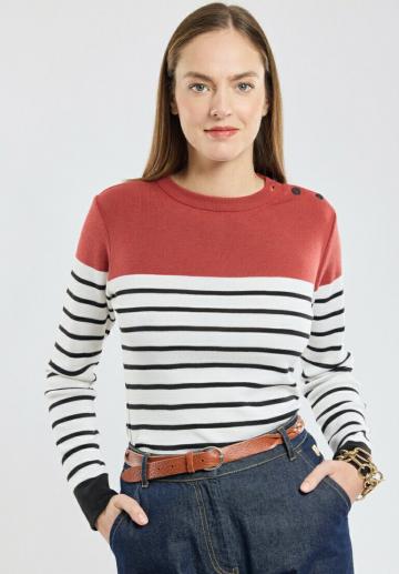 Пуловер в полоску