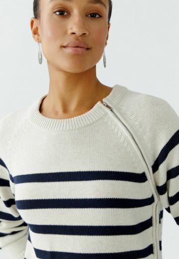 Пуловер в полоску