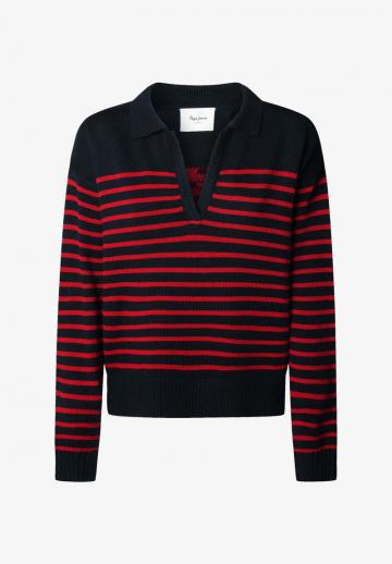 Пуловер в полоску