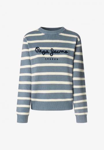 Пуловер в полоску