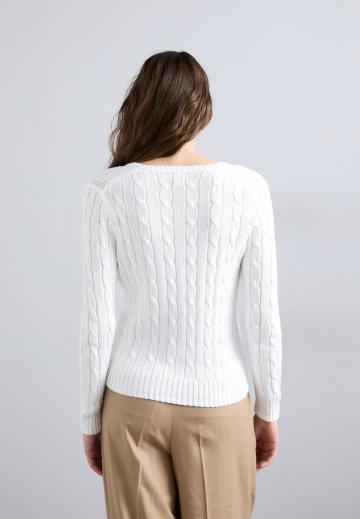 Пуловер с вырезом V