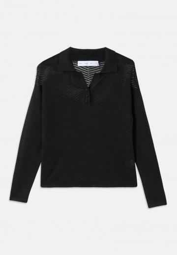 Пуловер с воротником поло