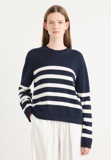 Пуловер в полоску