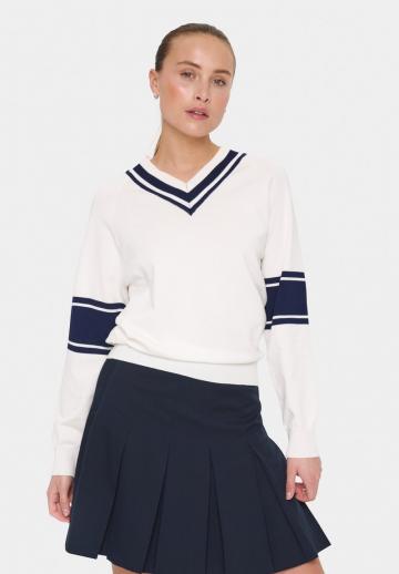 Пуловер с вырезом V