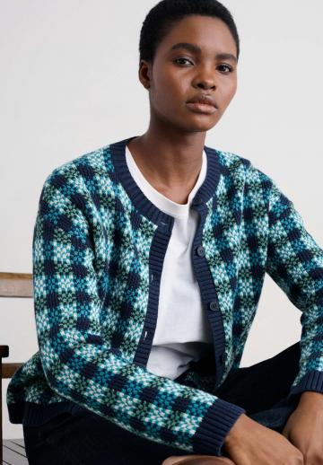 Жаккардовая вязаная кофта