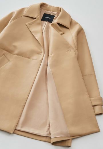 Пальто из искусственной кожи