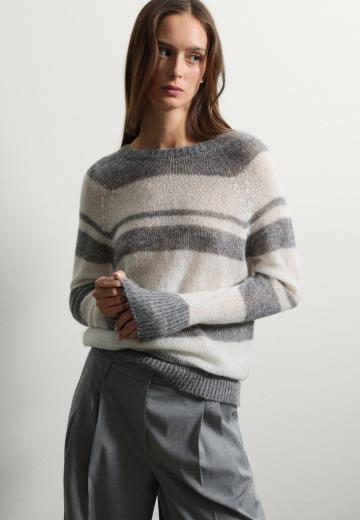 Пуловер в полоску