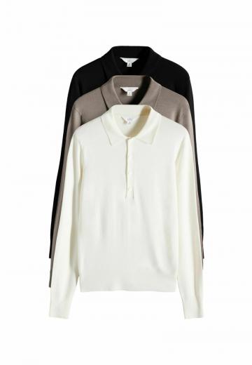 Пуловер с воротником поло