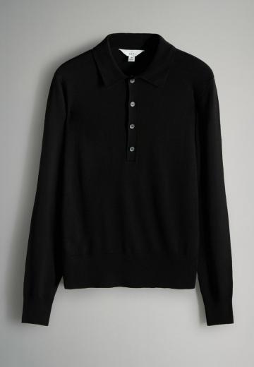 Пуловер с воротником поло