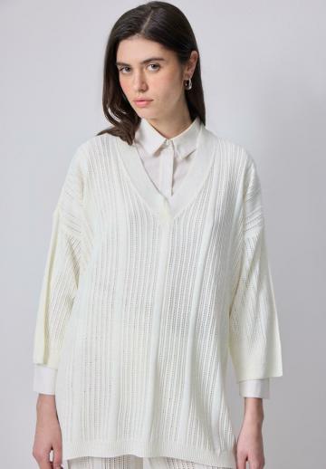 Пуловер с рукавом три четверти