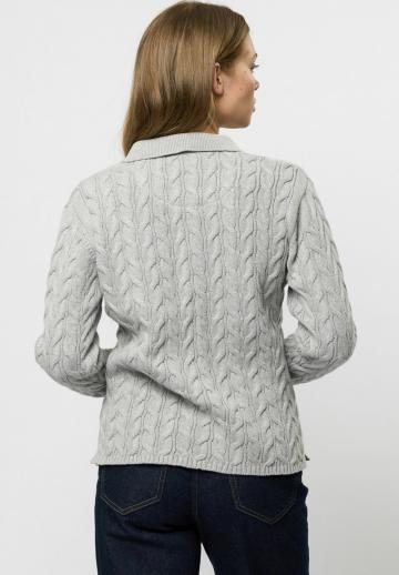 Пуловер с воротником поло