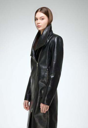 Кожаное пальто
