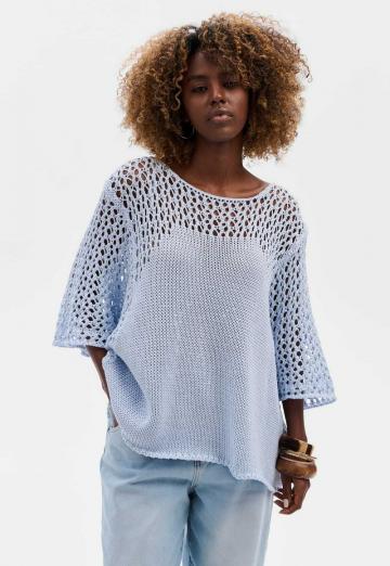 Пуловер с рукавом три четверти