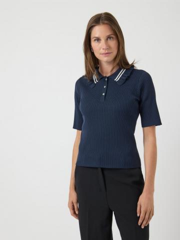 Пуловер с воротником поло