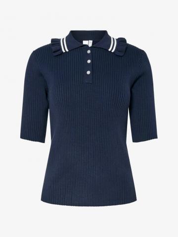 Пуловер с воротником поло