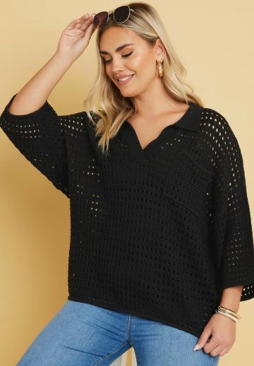 Пуловер с рукавом три четверти