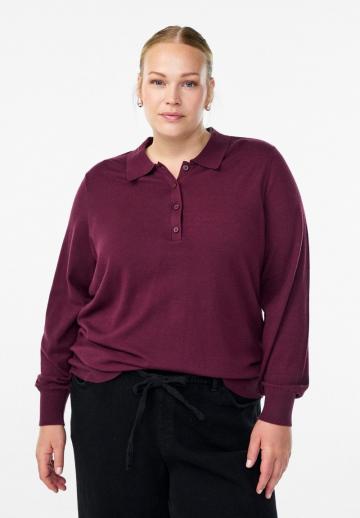 Пуловер с воротником поло