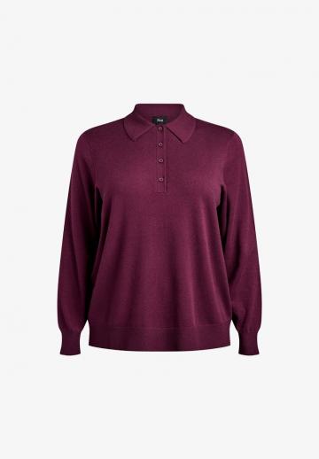 Пуловер с воротником поло