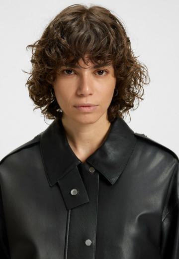 Кожаное пальто