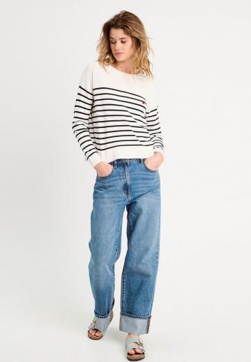 Пуловер в полоску