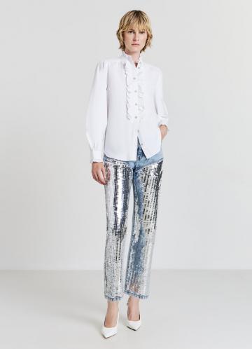 Атласная блузка