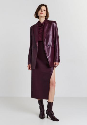 Пальто из искусственной кожи