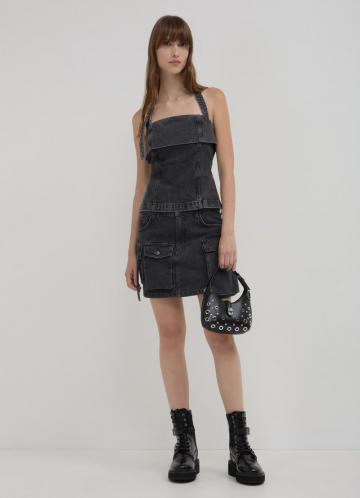 Юбка с накладными карманами