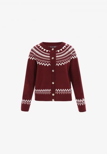 Жаккардовая вязаная кофта
