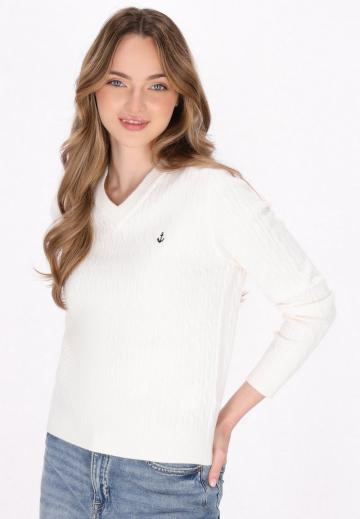 Пуловер с вырезом V