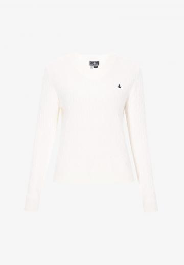 Пуловер с вырезом V