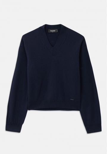 Пуловер с вырезом V