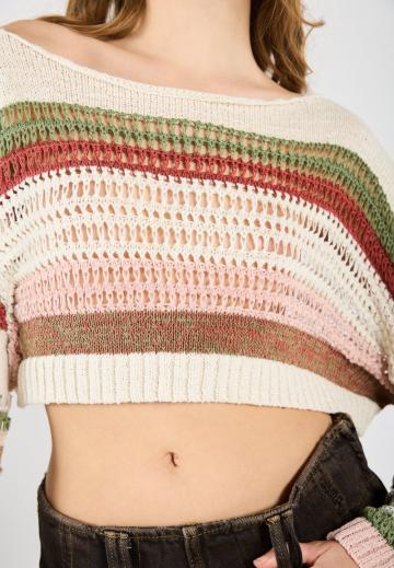 Пуловер в полоску
