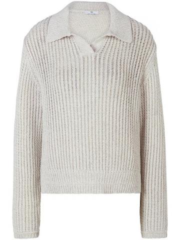 Пуловер с воротником поло