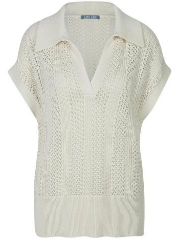 Пуловер с воротником поло