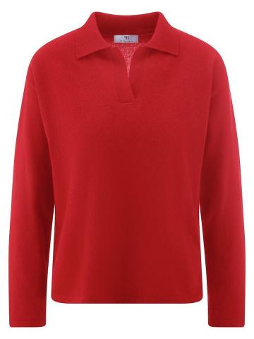 Пуловер с воротником поло