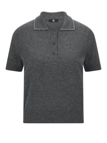 Пуловер с воротником поло