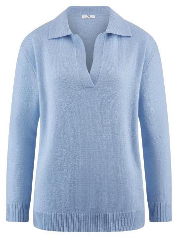 Пуловер с воротником поло
