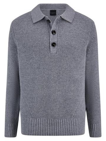 Пуловер с воротником поло