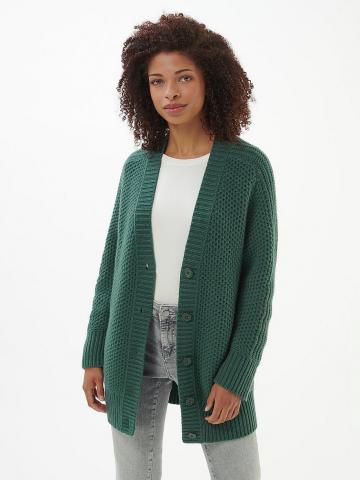 Длинная вязаная кофта