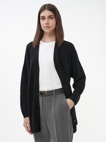 Длинная вязаная кофта