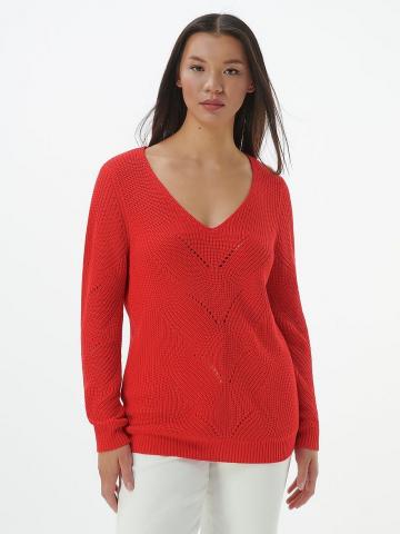 Пуловер с вырезом V