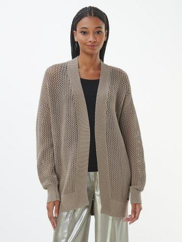 Длинная вязаная кофта