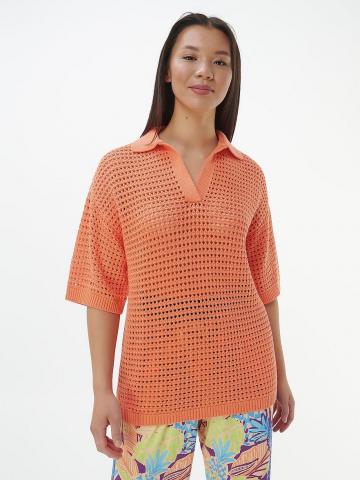 Пуловер с воротником поло