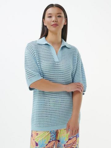 Пуловер с воротником поло