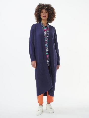 Длинная вязаная кофта