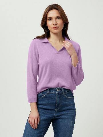 Пуловер с воротником поло