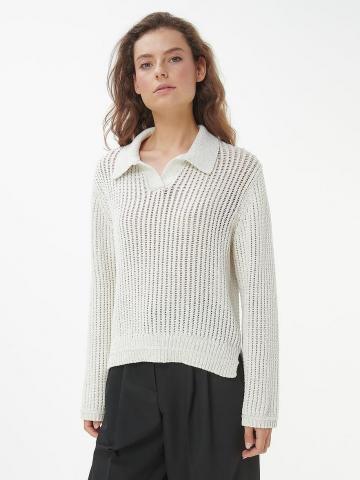 Пуловер с воротником поло