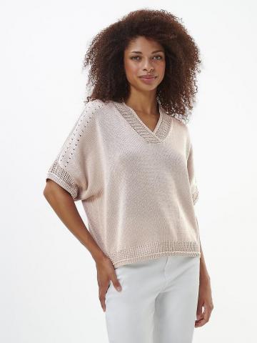 Пуловер с вырезом V